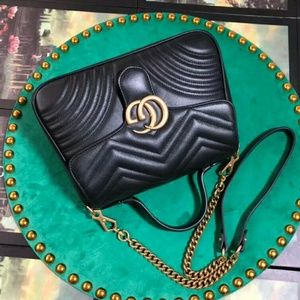 Gucci GG marmont top handle black bag